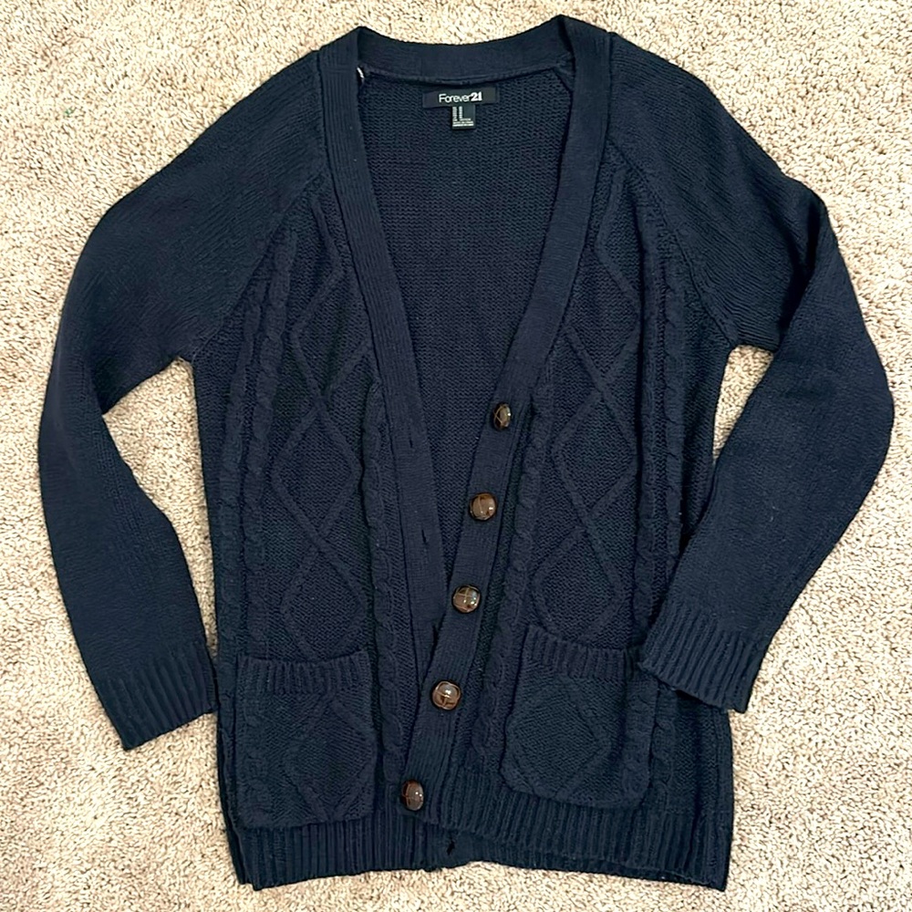 Navy sweater cardigan
